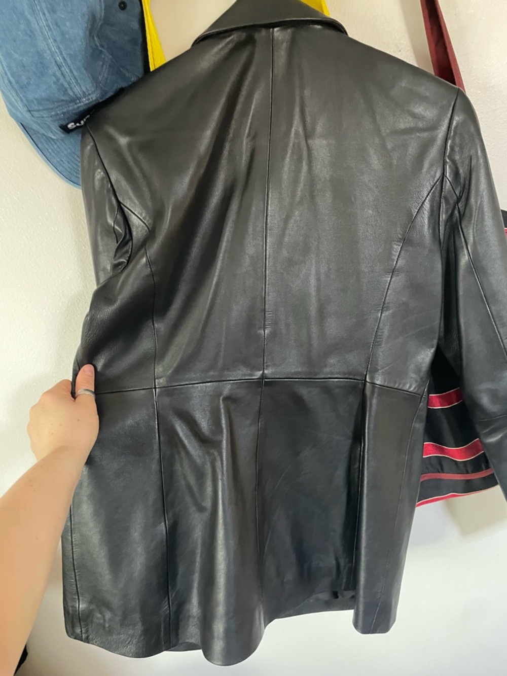VEDA x Reformation Bowery Leather Blazer - Black L - Picture 6 of 13